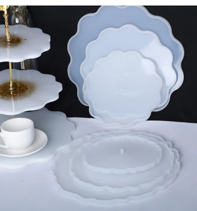 Molde de Silicone para Resina – Prato de Frutas 3 Camadas / Bandeja Decorativa