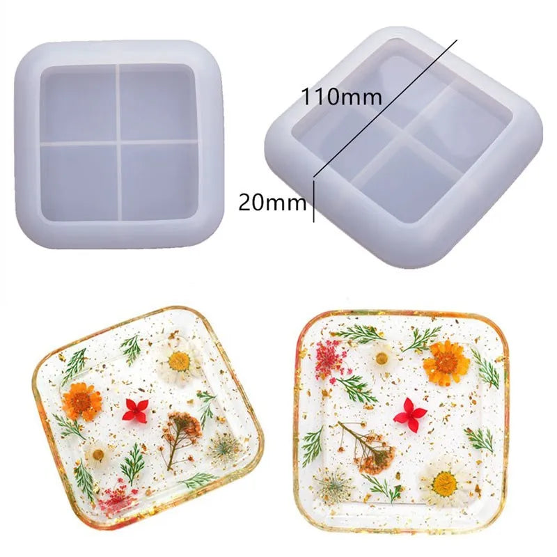 Molde de Silicone para Resina – Prato de Frutas 3 Camadas / Bandeja Decorativa