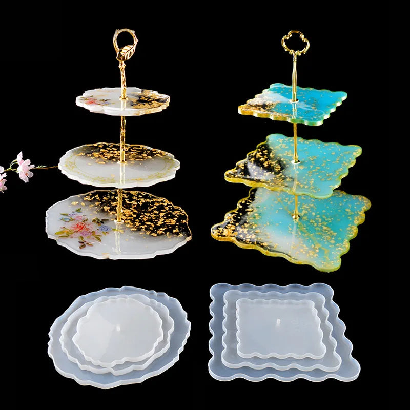 Molde de Silicone para Resina – Prato de Frutas 3 Camadas / Bandeja Decorativa