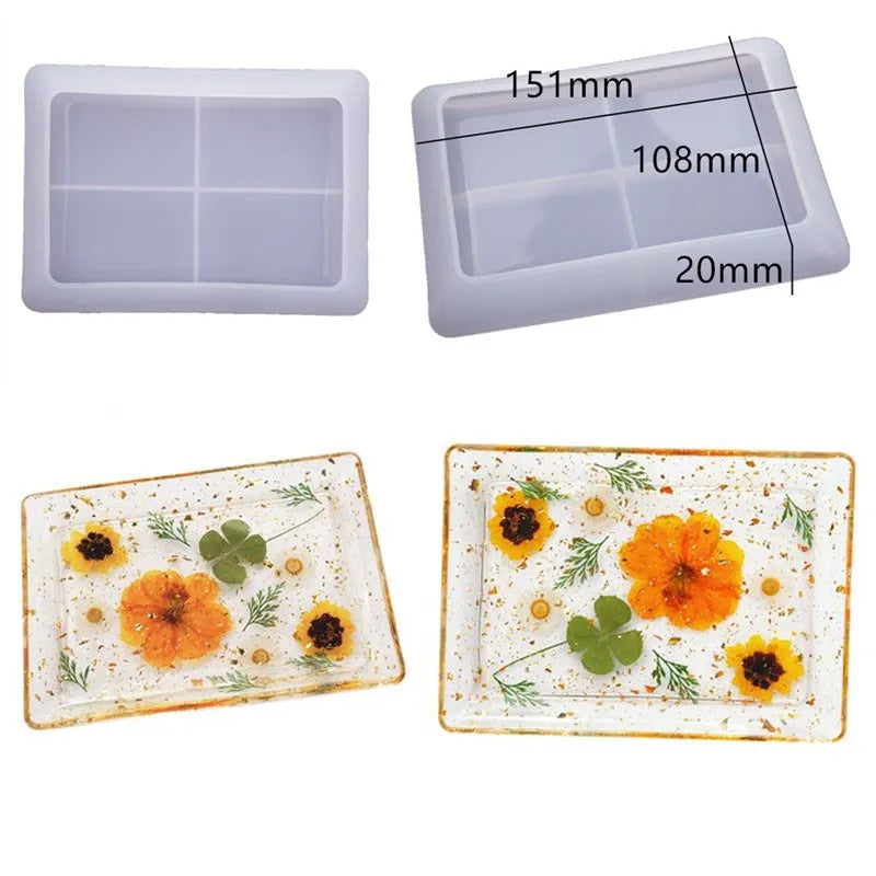 Molde de Silicone para Resina – Prato de Frutas 3 Camadas / Bandeja Decorativa
