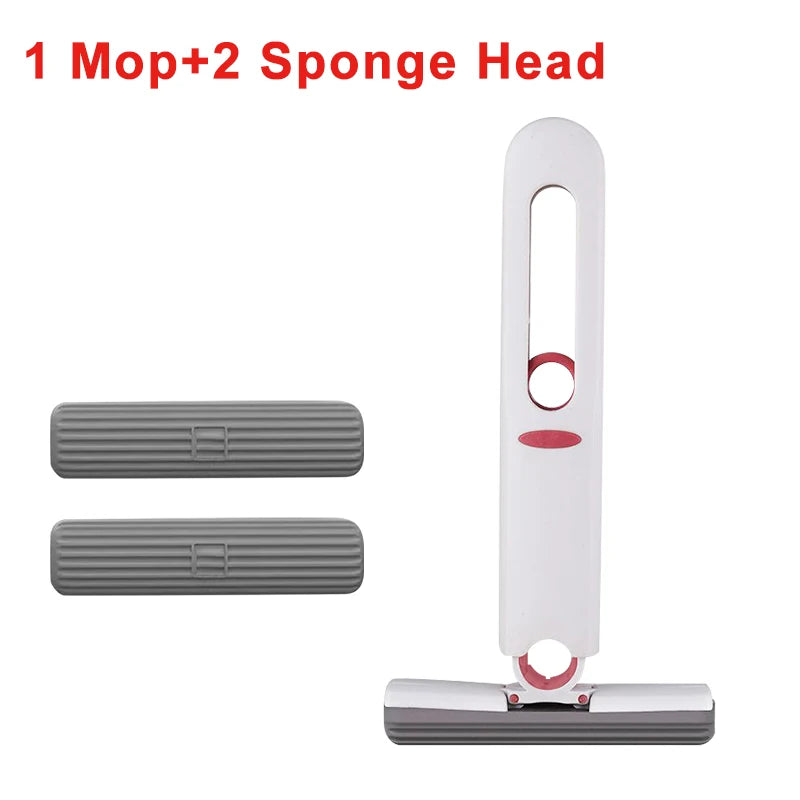 Mop Mini Dobrável com Esponja – Autoespremedor para Piso, Mesa, Janela e Carro