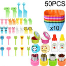 Kit Infantil para Lanche – Garfinhos Animais + Cortadores e Divisórias de Silicone