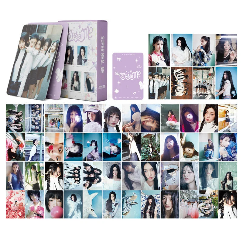 Cartões KPOP ILLIT 55 Unid. – Mini Álbum SUPER REAL ME, LOMO/Foto, Presente para Fãs
