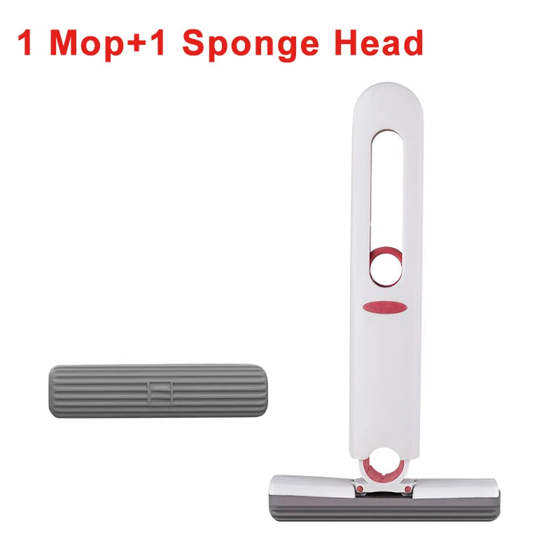 Mop Mini Dobrável com Esponja – Autoespremedor para Piso, Mesa, Janela e Carro