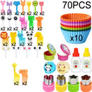 Kit Infantil para Lanche – Garfinhos Animais + Cortadores e Divisórias de Silicone