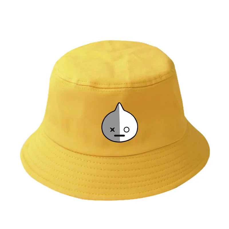 Chapéu de Sol BT21 – Estilo Casual Feminino / Unissex, Lona, Moda