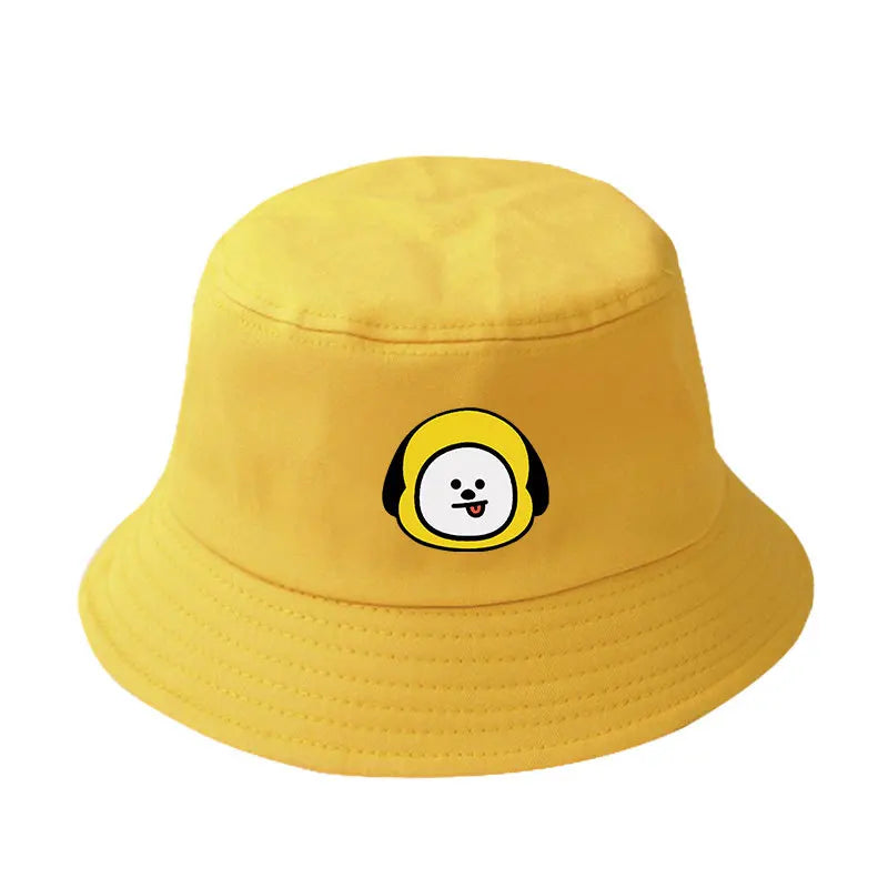 Chapéu de Sol BT21 – Estilo Casual Feminino / Unissex, Lona, Moda