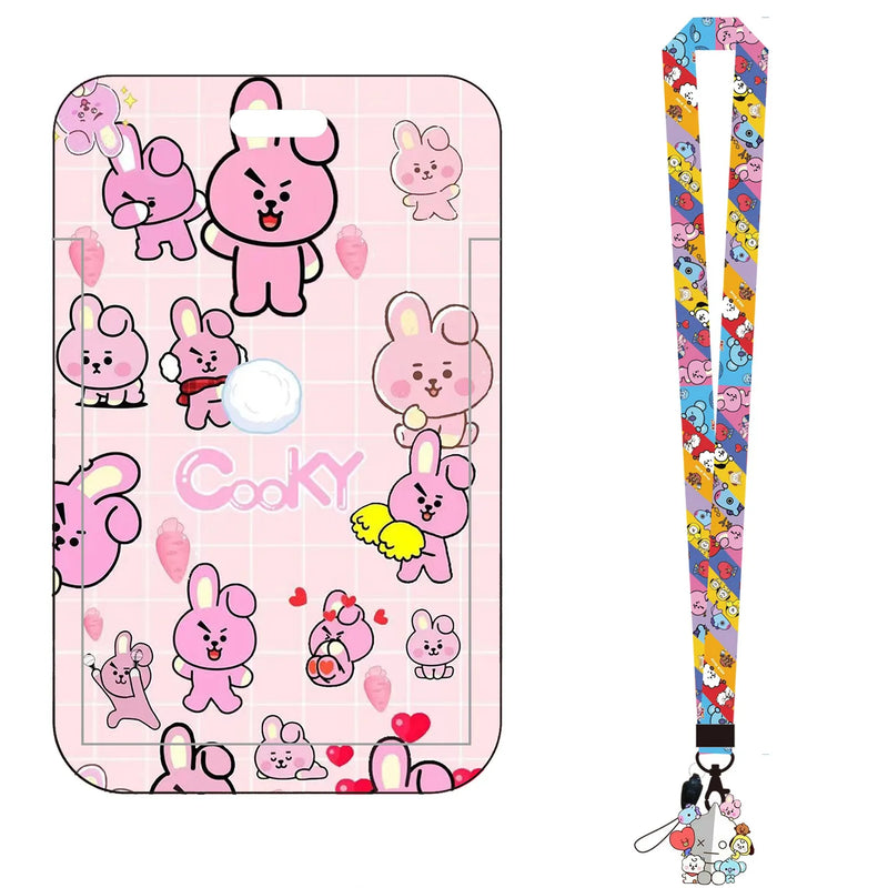 Porta Cartão BT21 Cooky & Shooky – Com Cordão e Estojo Decorativo