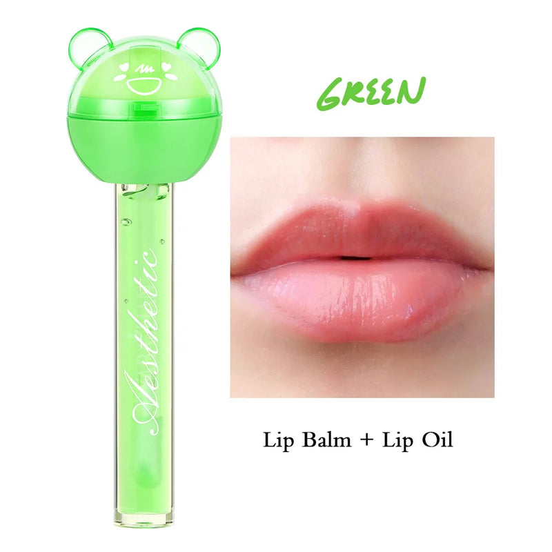 2 em 1 Lip Gloss & Balm – Hidratante, Frutado e Brilhante para Lábios Macios e Cheios