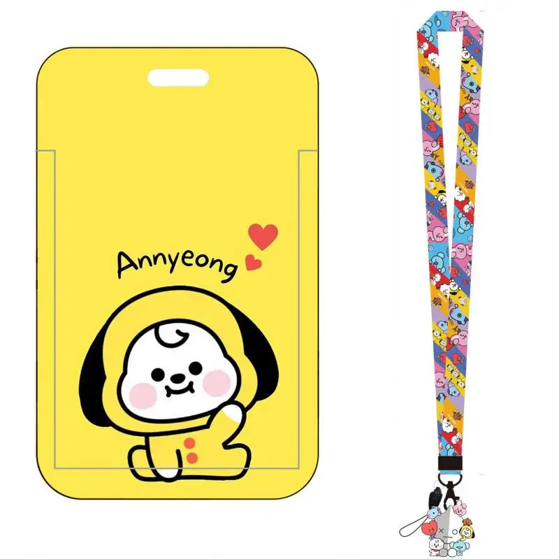 Porta Cartão BT21 Cooky & Shooky – Com Cordão e Estojo Decorativo