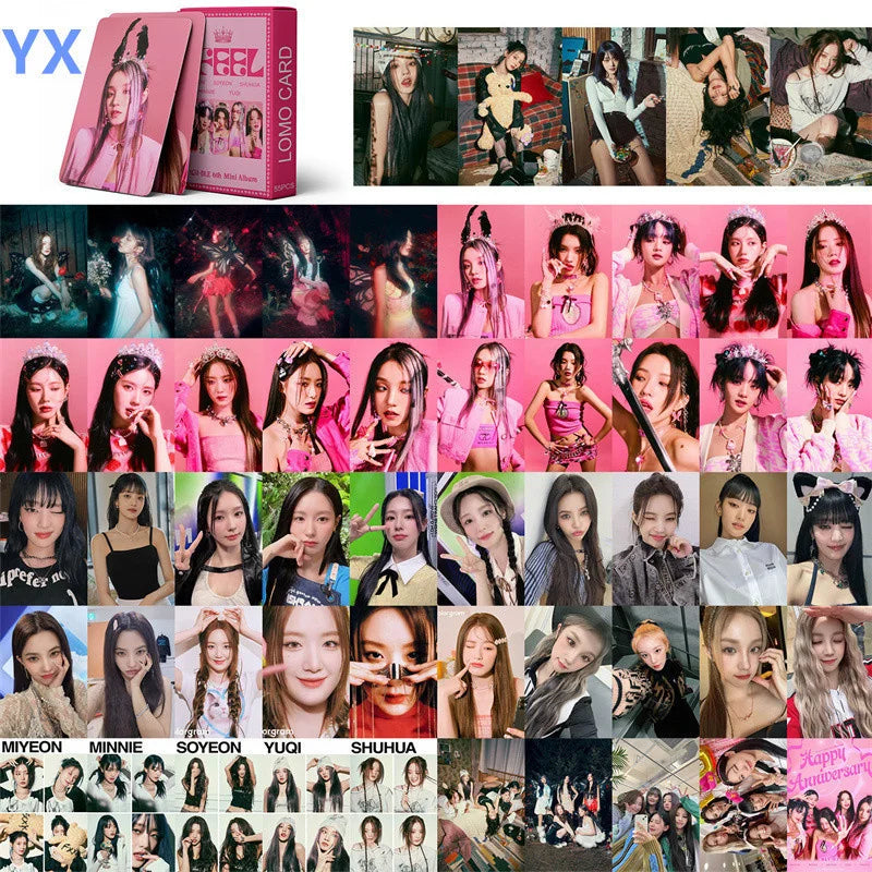 Cartões KPOP (55 Unid.) – (G)I-DLE Album Photo LOMO, Presente para Colecionadoras