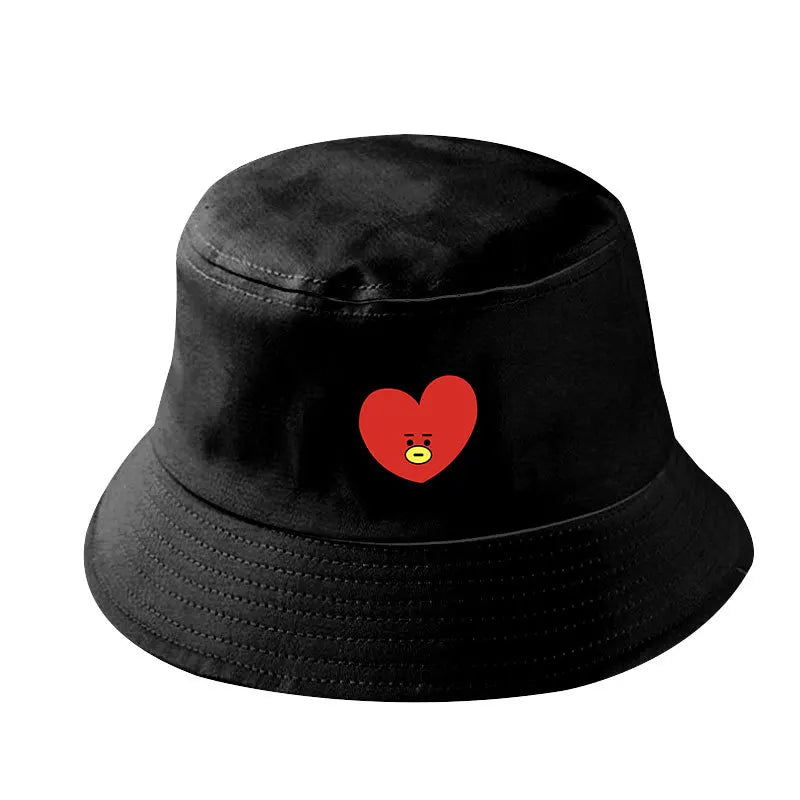 Chapéu de Sol BT21 – Estilo Casual Feminino / Unissex, Lona, Moda