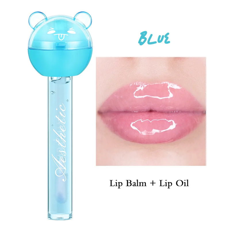 2 em 1 Lip Gloss & Balm – Hidratante, Frutado e Brilhante para Lábios Macios e Cheios