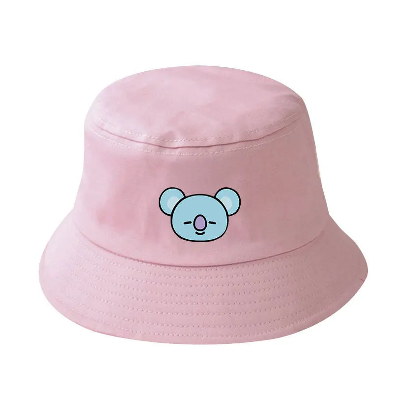 Chapéu de Sol BT21 – Estilo Casual Feminino / Unissex, Lona, Moda