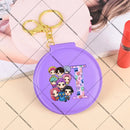 Espelho de Bolsa Dobrável K-Pop Demon Hunters – Portátil, Redondo e Fofo para Maquiagem e Viagem