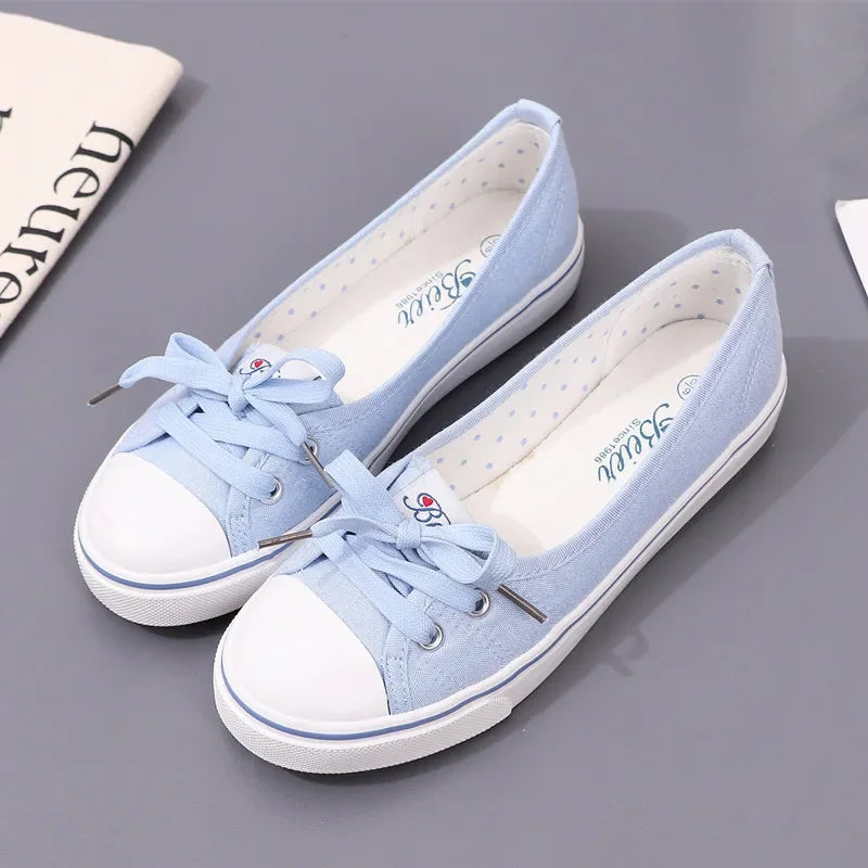 Tênis Feminino Casual de Lona Branco Slip-On Leve e Confortável