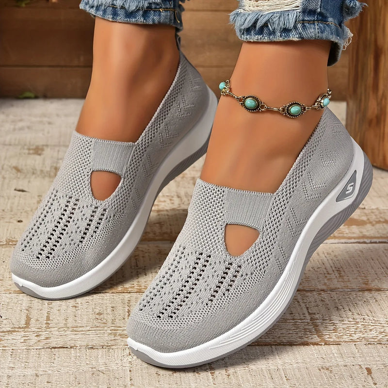 Tênis Feminino Casual Slip-On Leve e Respirável