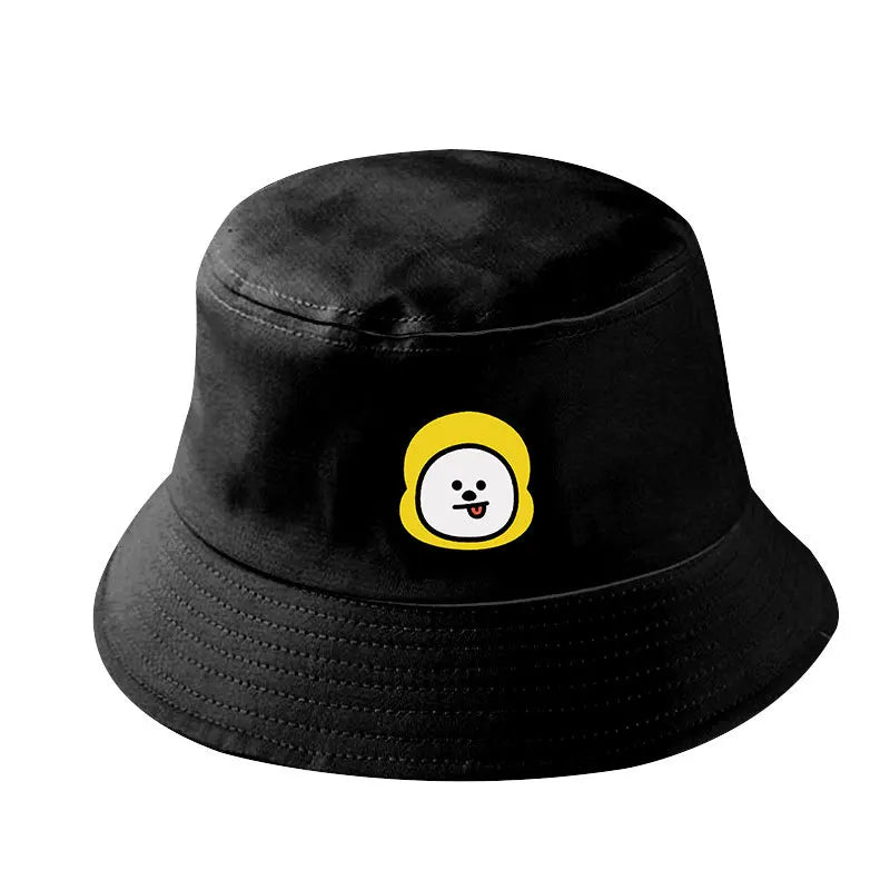 Chapéu de Sol BT21 – Estilo Casual Feminino / Unissex, Lona, Moda