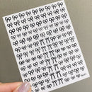 Decalques Kawaii Coreanos para Unhas, INS White & Black