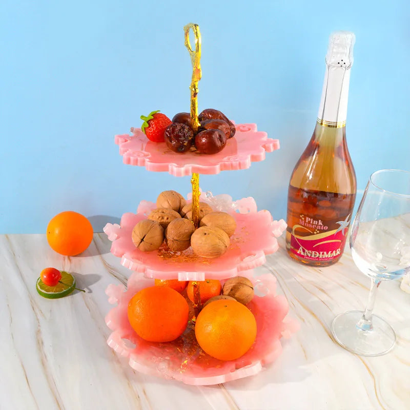 Molde de Silicone para Resina – Prato de Frutas 3 Camadas / Bandeja Decorativa