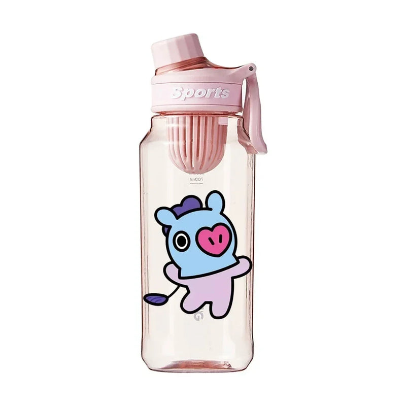 Garrafa de Água BT21 750/1000ml – Plástica, Transparente e Vedação Antivazamento