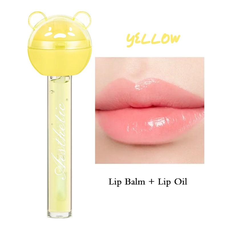 2 em 1 Lip Gloss & Balm – Hidratante, Frutado e Brilhante para Lábios Macios e Cheios