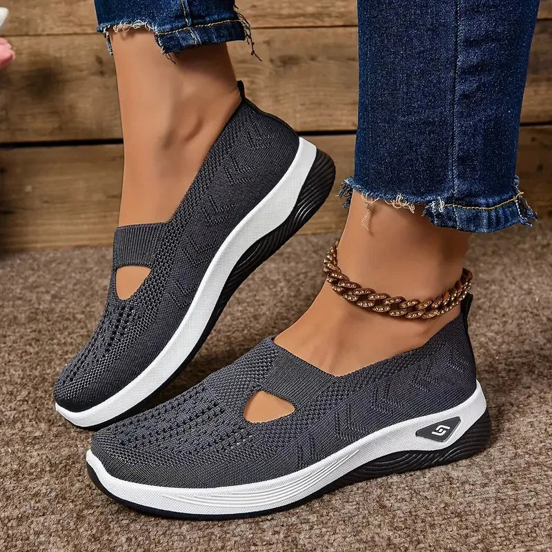 Tênis Feminino Casual Slip-On Leve e Respirável
