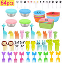 Acessórios Infantil para Marmita – Forminhas de Silicone + Palitinhos Decorativos