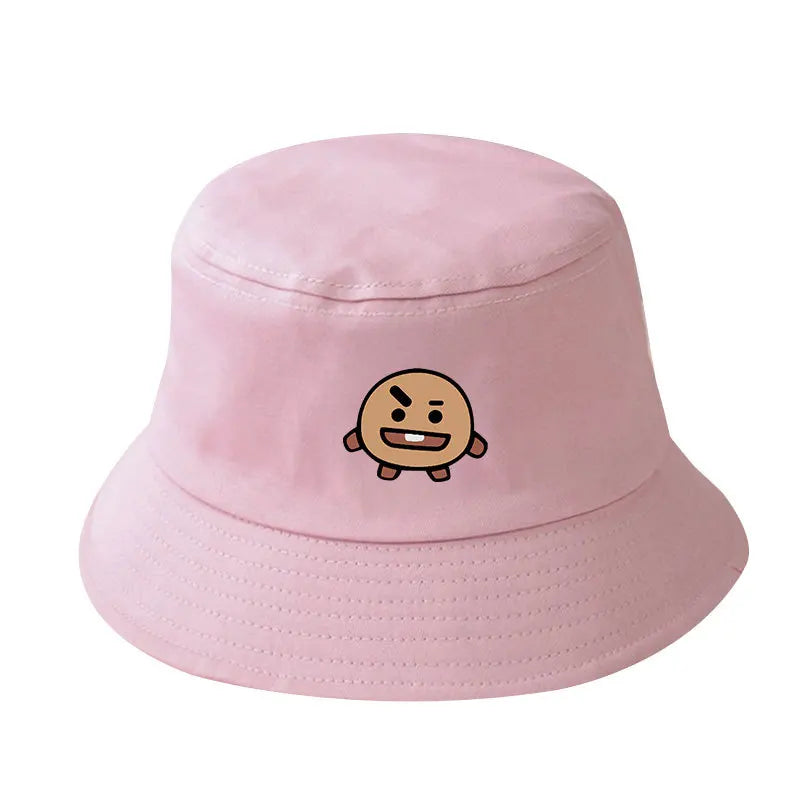 Chapéu de Sol BT21 – Estilo Casual Feminino / Unissex, Lona, Moda