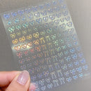 Decalques Kawaii Coreanos para Unhas, INS White & Black