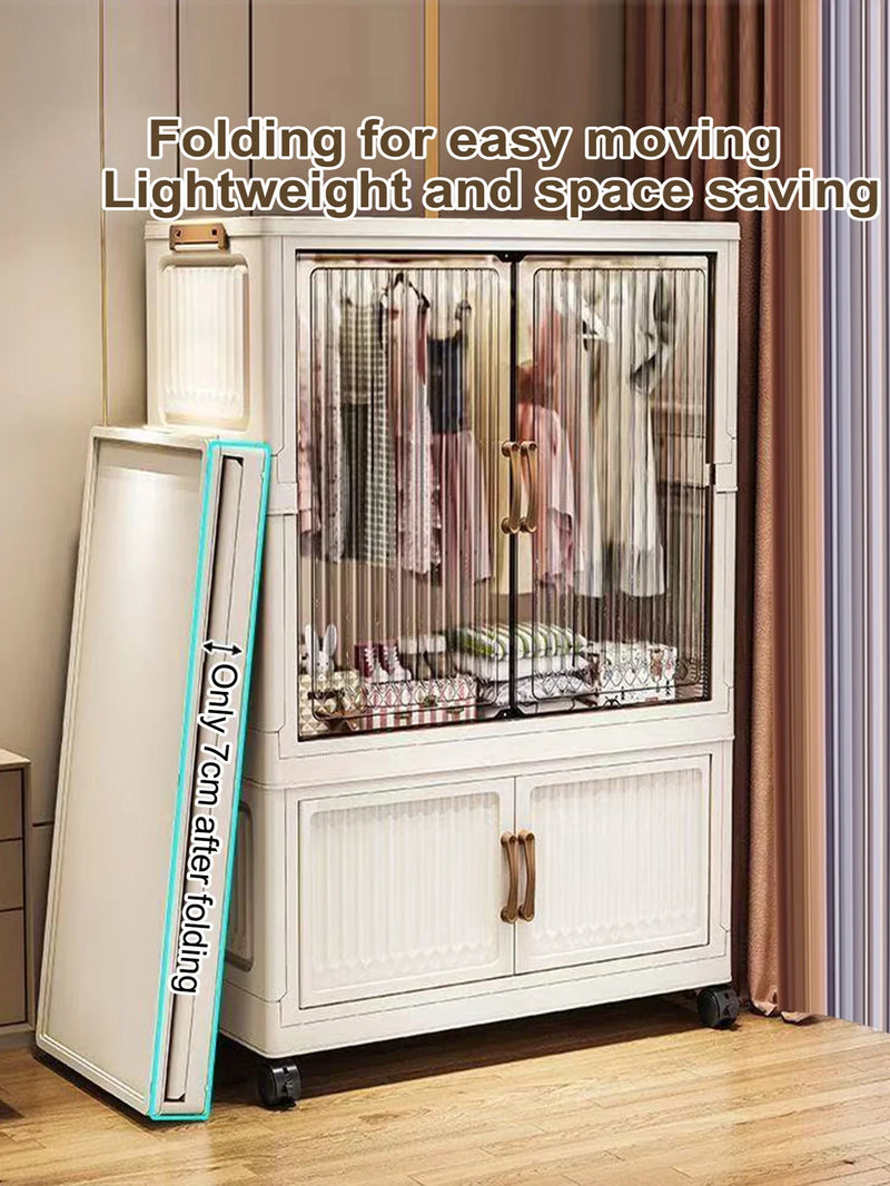 Organizador Dobrável para Guarda-Roupa – Grande Capacidade, 70/80cm, à Prova de Poeira