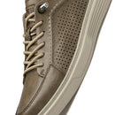 Mocassim Masculino Casual em Couro Respirável Slip-On Leve para Verão