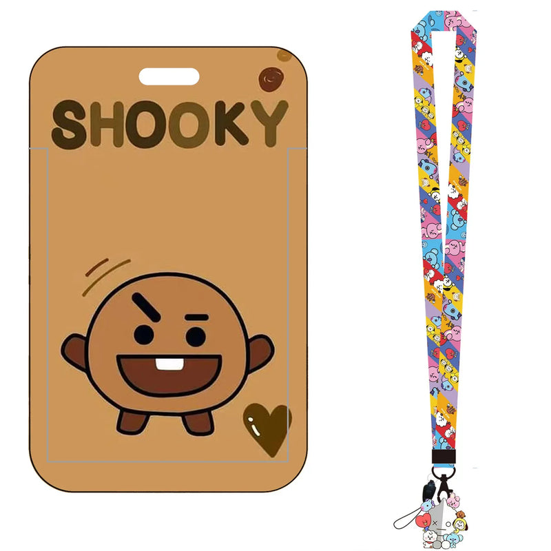 Porta Cartão BT21 Cooky & Shooky – Com Cordão e Estojo Decorativo