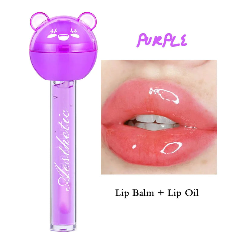 2 em 1 Lip Gloss & Balm – Hidratante, Frutado e Brilhante para Lábios Macios e Cheios