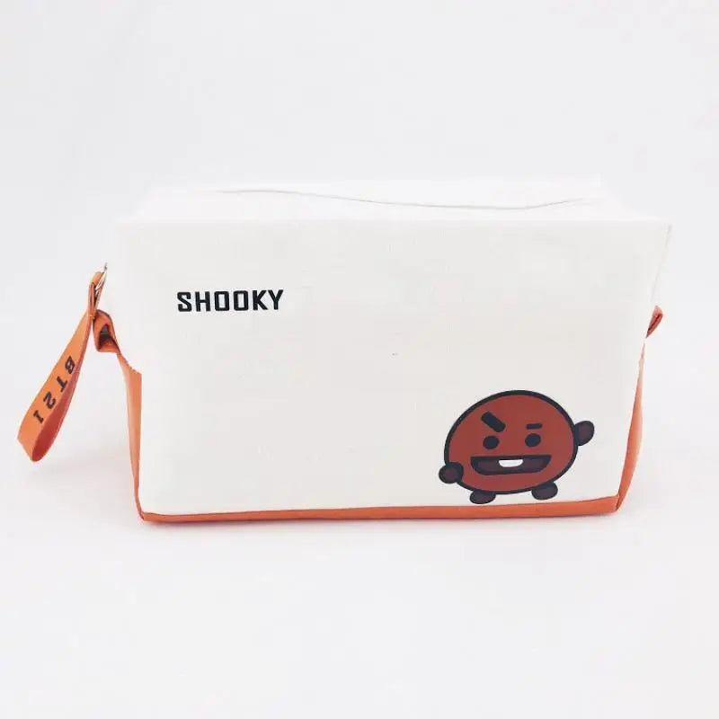 Estojo BT21 Cooky & Chimmy – Bolsa Portátil para Lápis ou Cosméticos