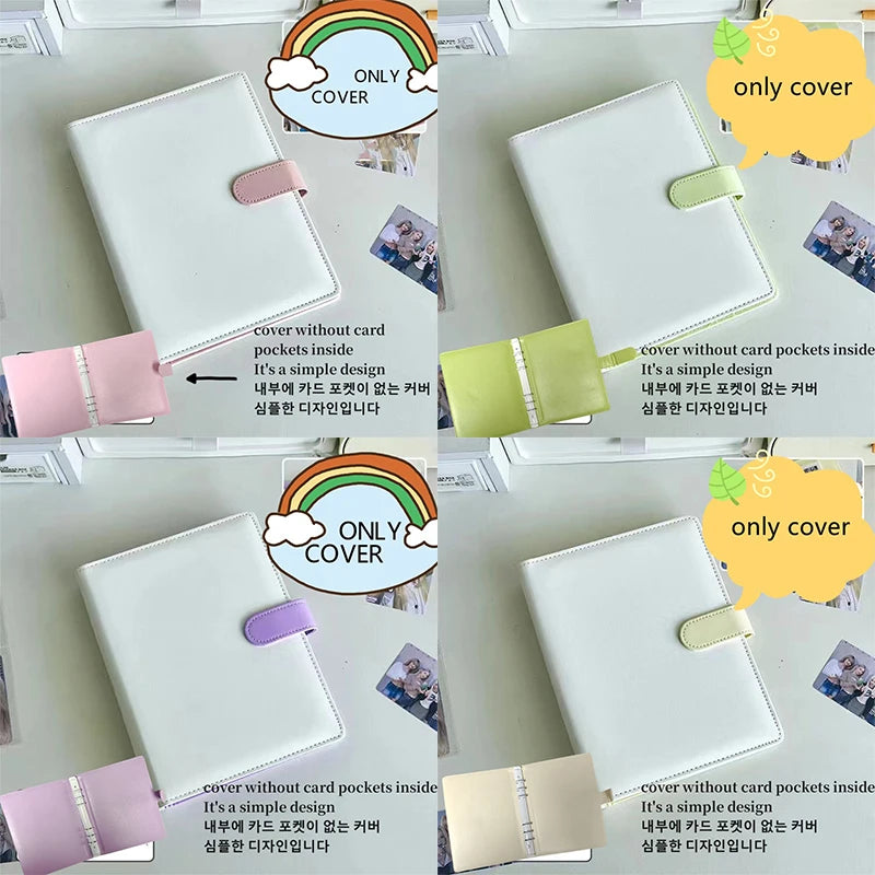 Álbum A5 de Couro PU – Colorido, Porta Photocards Kpop, Caderno e Estojo Escolar