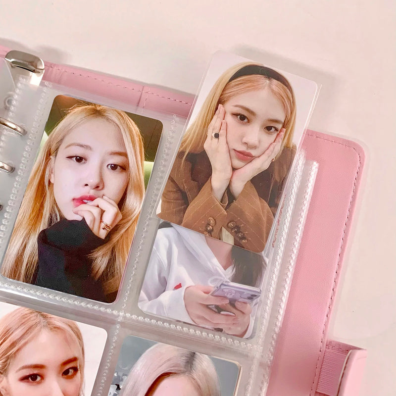 Álbum A5 de Couro PU – Colorido, Porta Photocards Kpop, Caderno Fichário