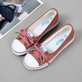 Tênis Feminino Casual de Lona Branco Slip-On Leve e Confortável