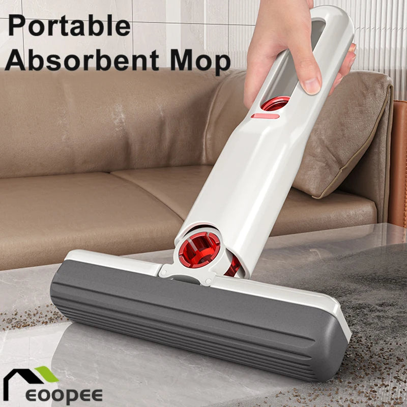 Mop Mini Dobrável com Esponja – Autoespremedor para Piso, Mesa, Janela e Carro