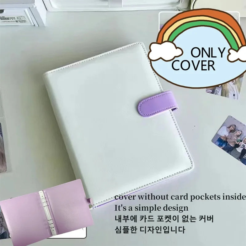 Álbum A5 de Couro PU – Colorido, Porta Photocards Kpop, Caderno e Estojo Escolar