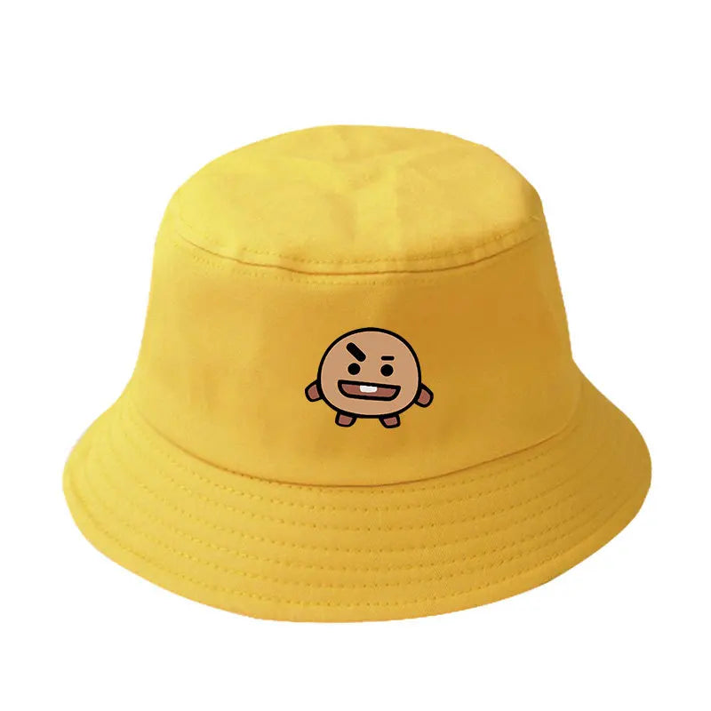 Chapéu de Sol BT21 – Estilo Casual Feminino / Unissex, Lona, Moda