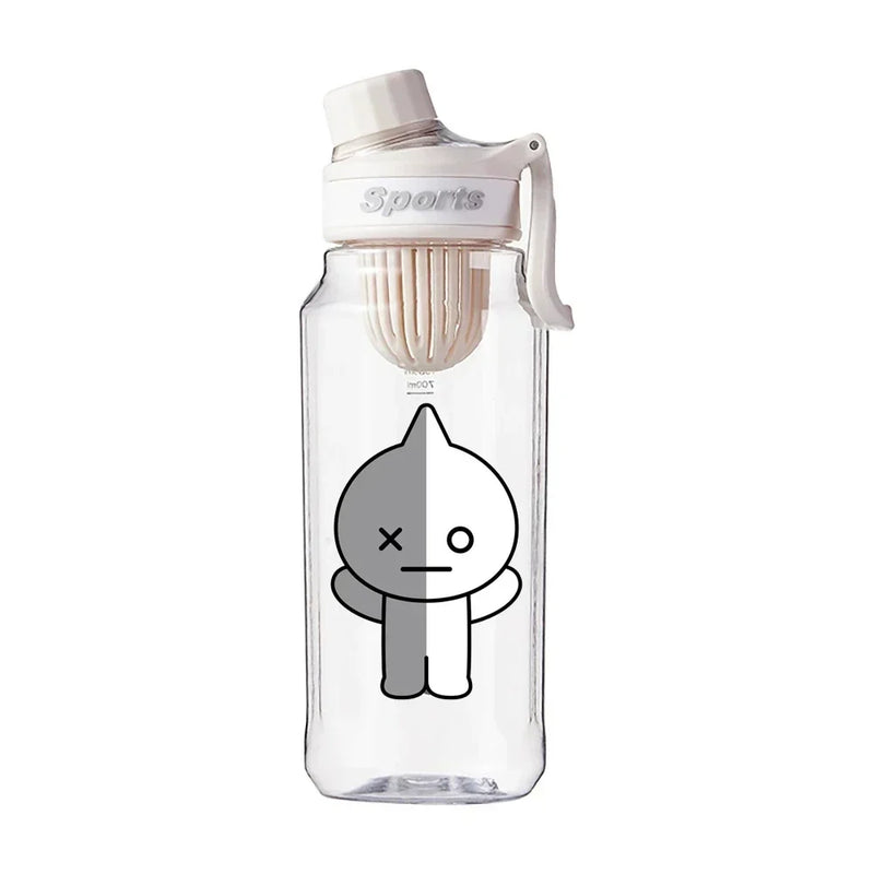 Garrafa de Água BT21 750/1000ml – Plástica, Transparente e Vedação Antivazamento