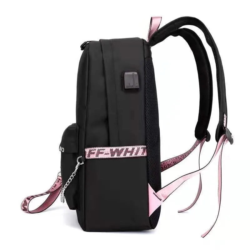 Mochila BTS USB – Unissex, Estilo Jovem, Bolsa Lateral para Estudantes