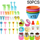 Kit Infantil para Lanche – Garfinhos Animais + Cortadores e Divisórias de Silicone