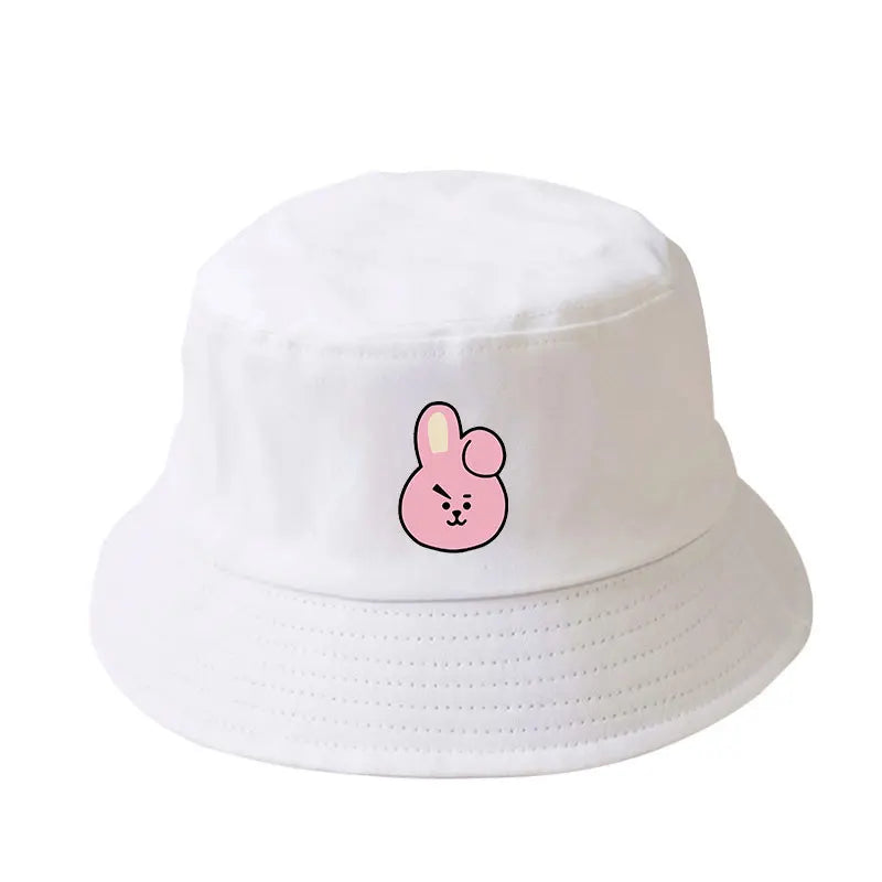 Chapéu de Sol BT21 – Estilo Casual Feminino / Unissex, Lona, Moda