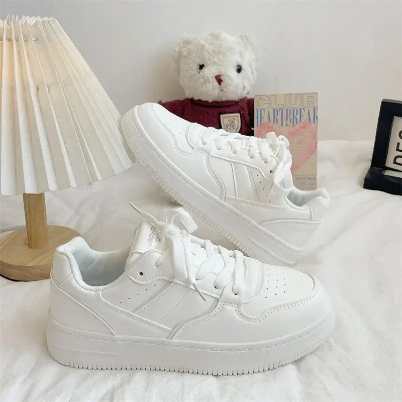 Tênis Feminino Branco Casual 2025 Leve e Confortável para Primavera/Outono