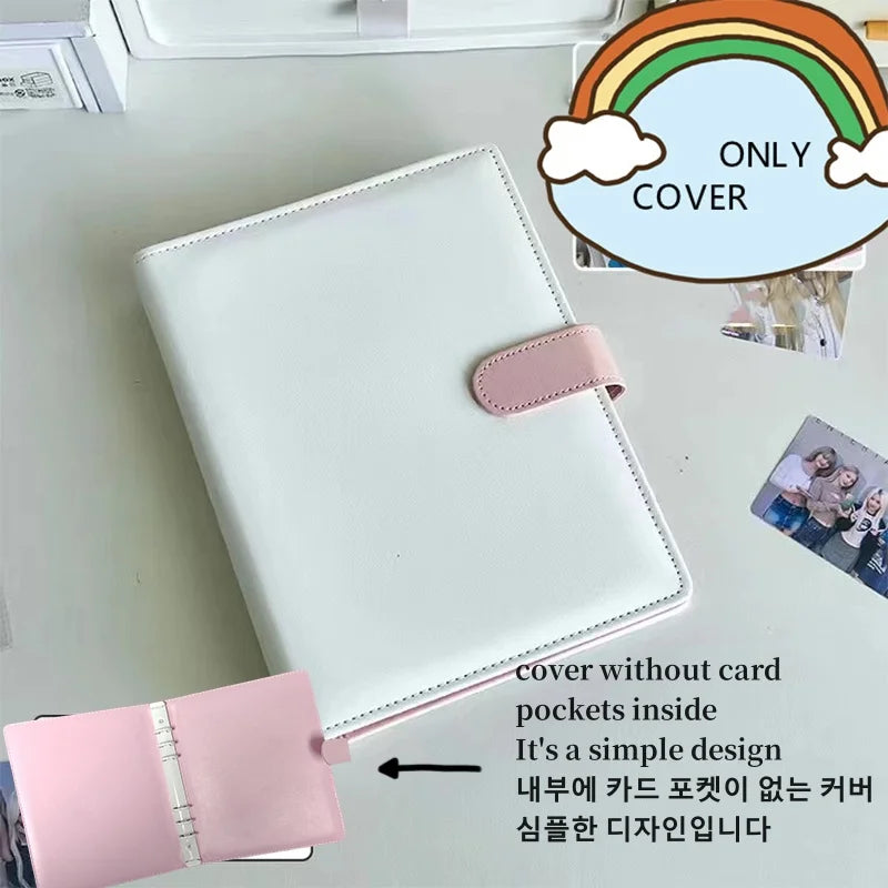 Álbum A5 de Couro PU – Colorido, Porta Photocards Kpop, Caderno e Estojo Escolar