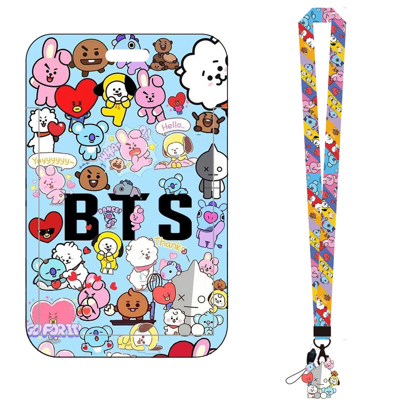 Porta Cartão BT21 Cooky & Shooky – Com Cordão e Estojo Decorativo