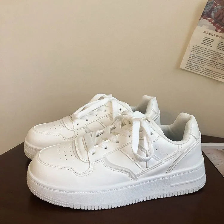 Tênis Feminino Branco Casual 2025 Leve e Confortável para Primavera/Outono