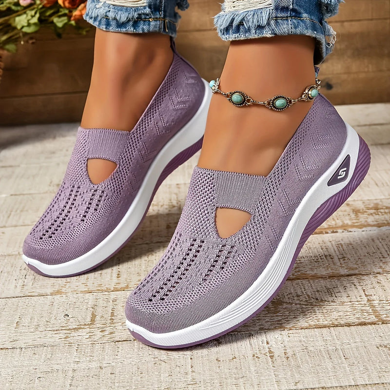 Tênis Feminino Casual Slip-On Leve e Respirável
